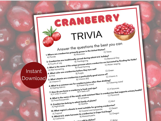 Cranberry Trivia Game