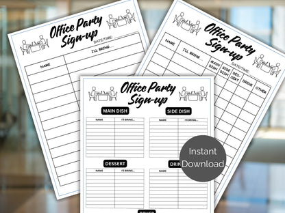 Office Lunch Potluck Sign Up Sheet
