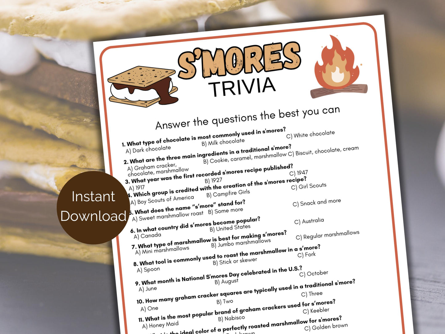 S'mores Trivia Game