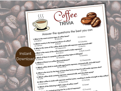 Coffee Trivia Game