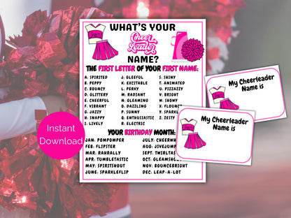What's Your Cheer Name Game + Name Tags