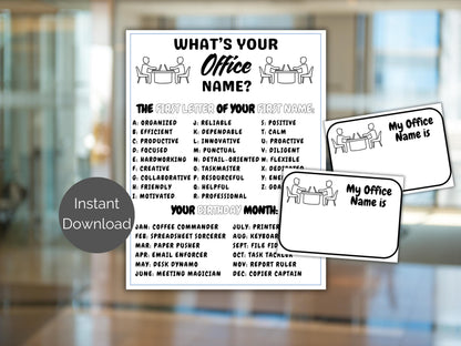 What's Your Office Name Game + Name Tags