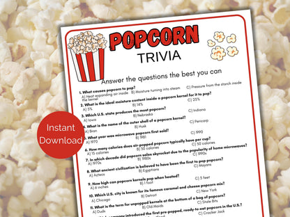 Popcorn Trivia Game