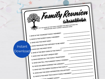 Family Reunion Trivia Game