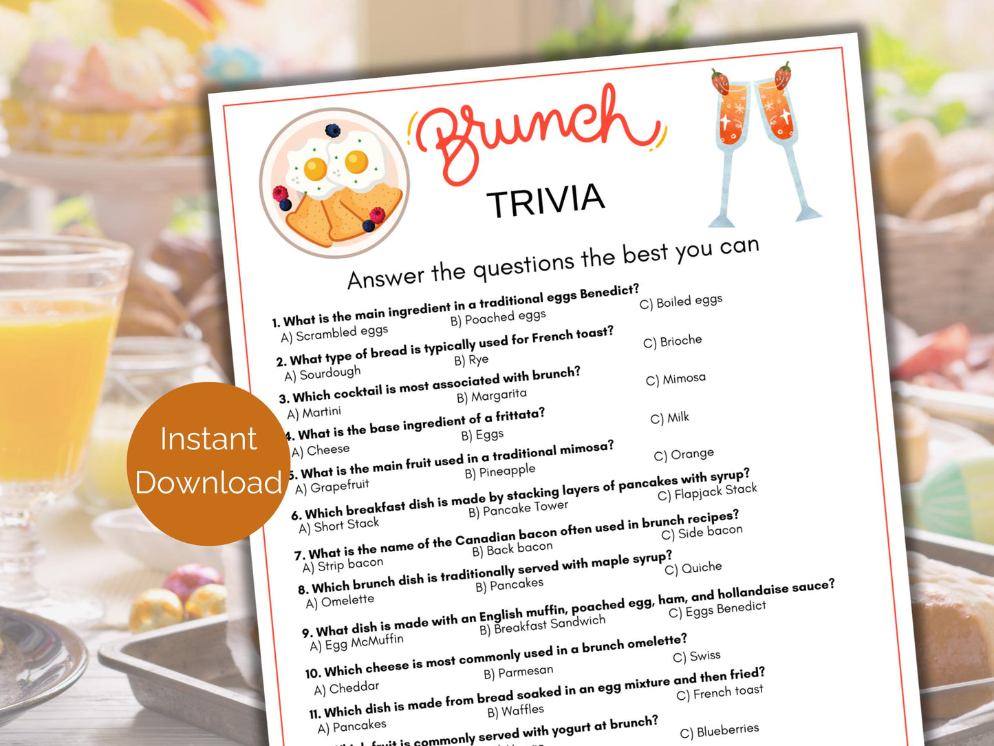 Brunch Trivia Game