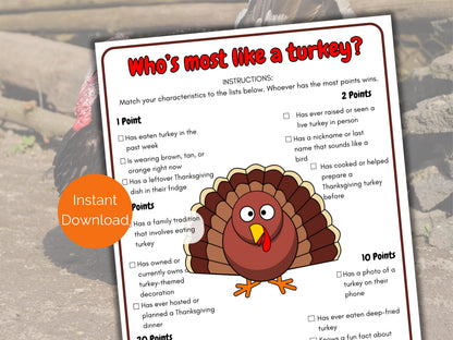 Who's The Most Like a Turkey