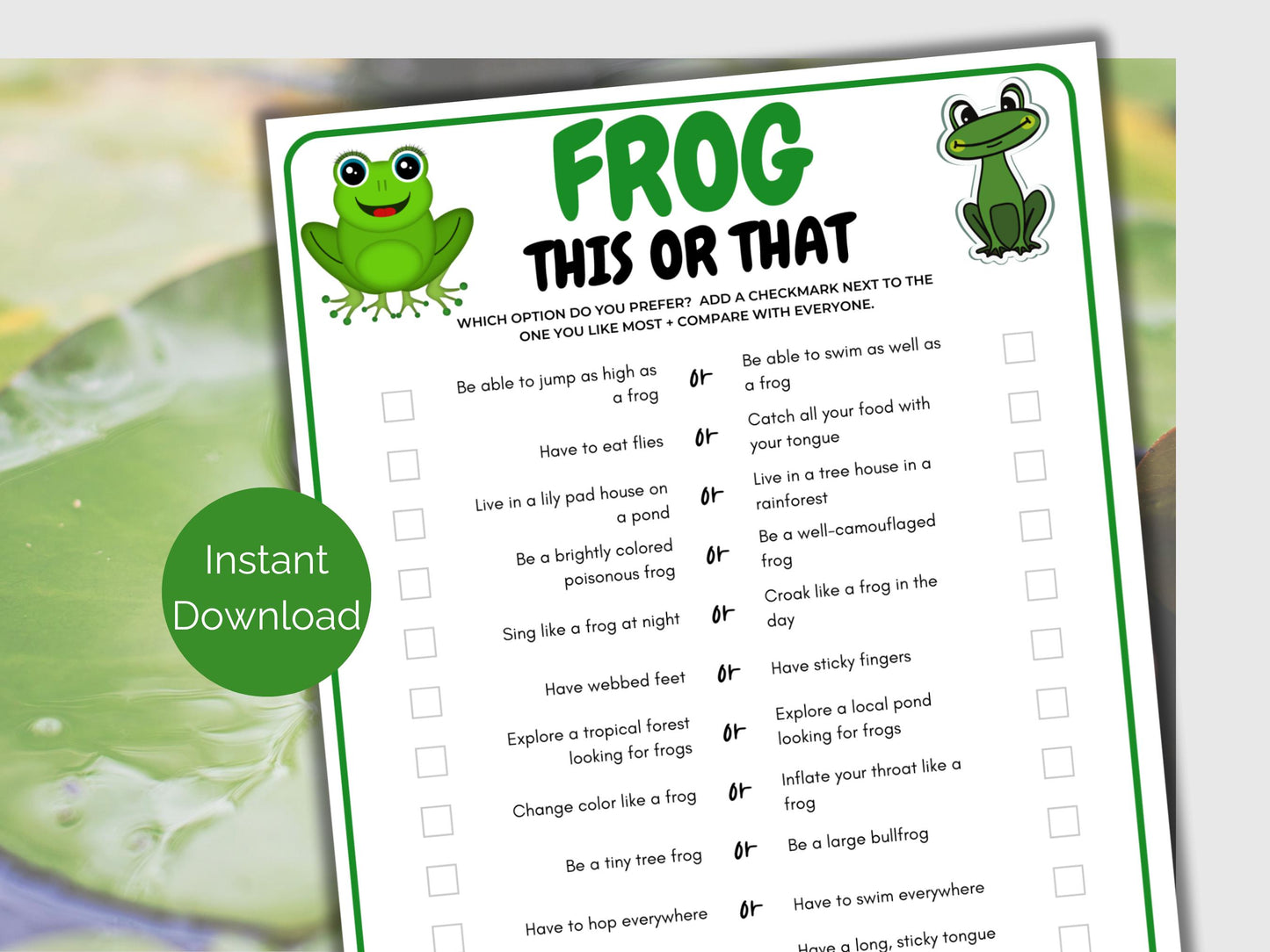 Frog This or That Game