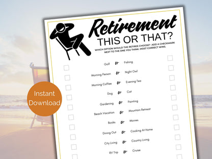 Retirement This or That Game