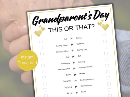 Grandparents This or That Game