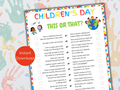 Childrens Day This or That Game