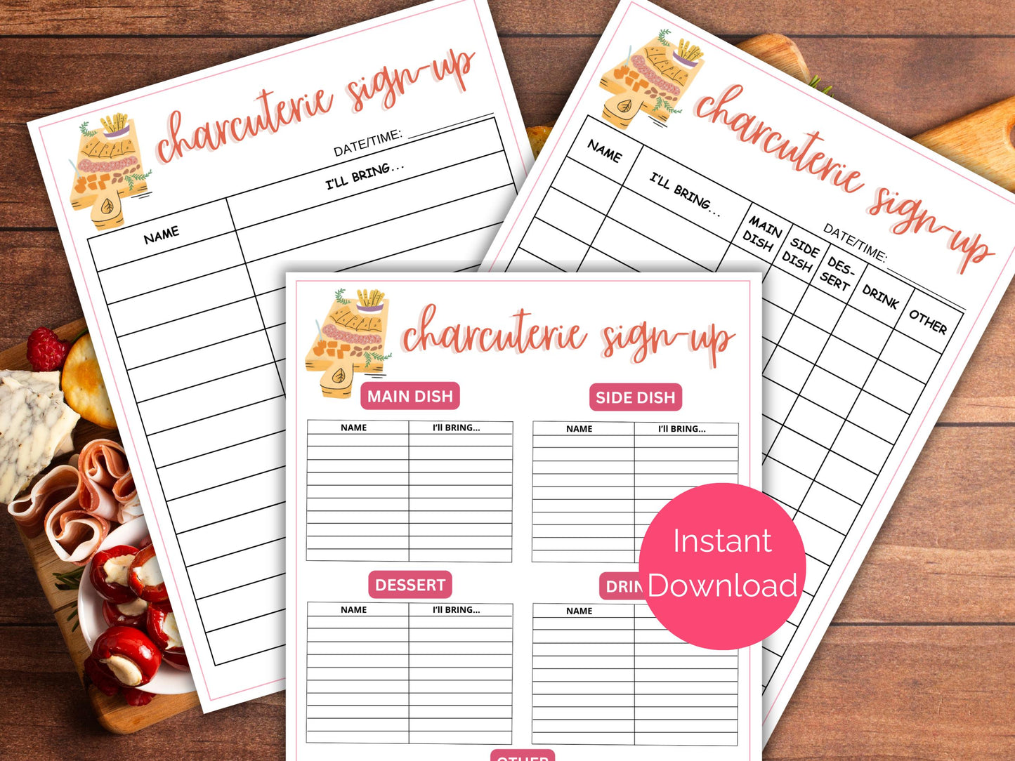 Charcuterie Sign Up Sheet