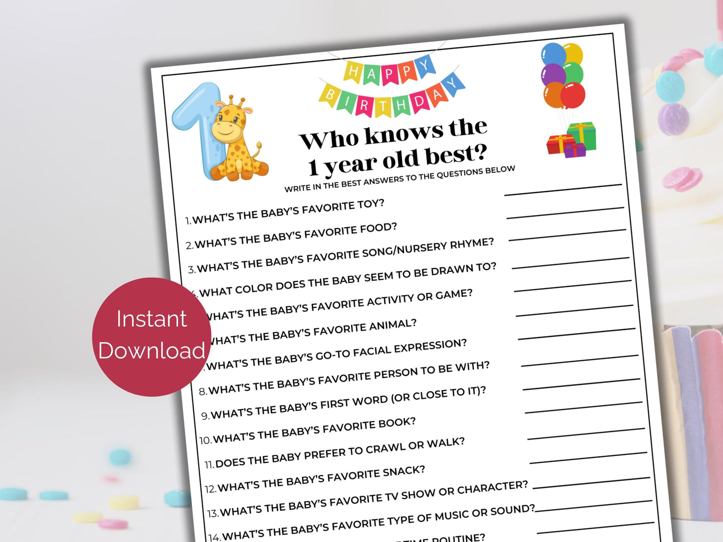 Who Knows the One Year Old Best Game