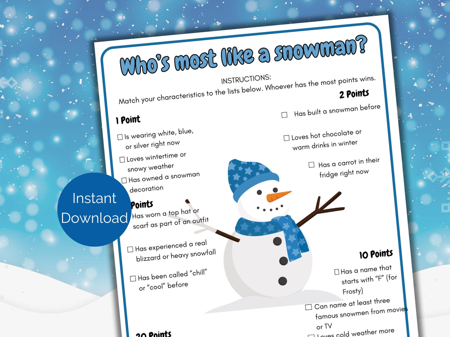 Who's The Most Like a Snowman