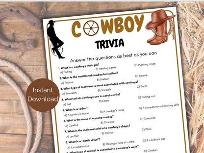 Cowboy Trivia Game
