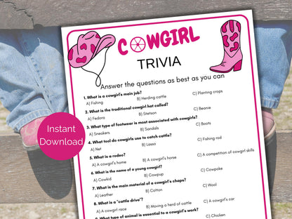 Cowgirl Trivia Game