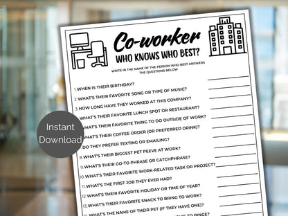 Who Knows The Coworker Best Game
