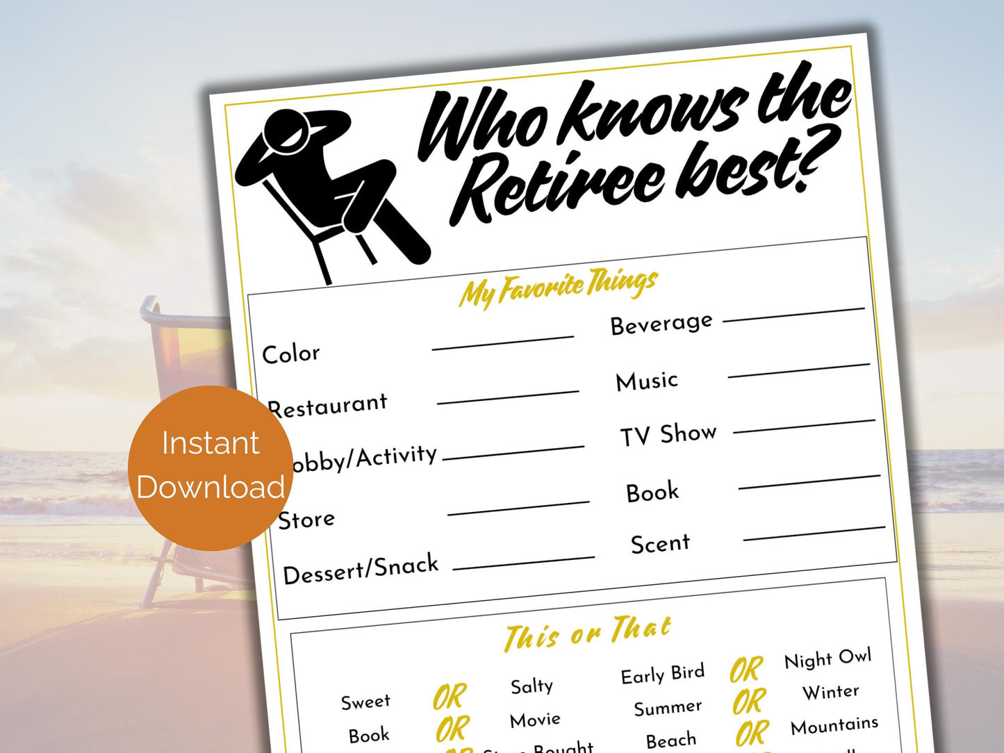 Who Knows The Retiree Best Game