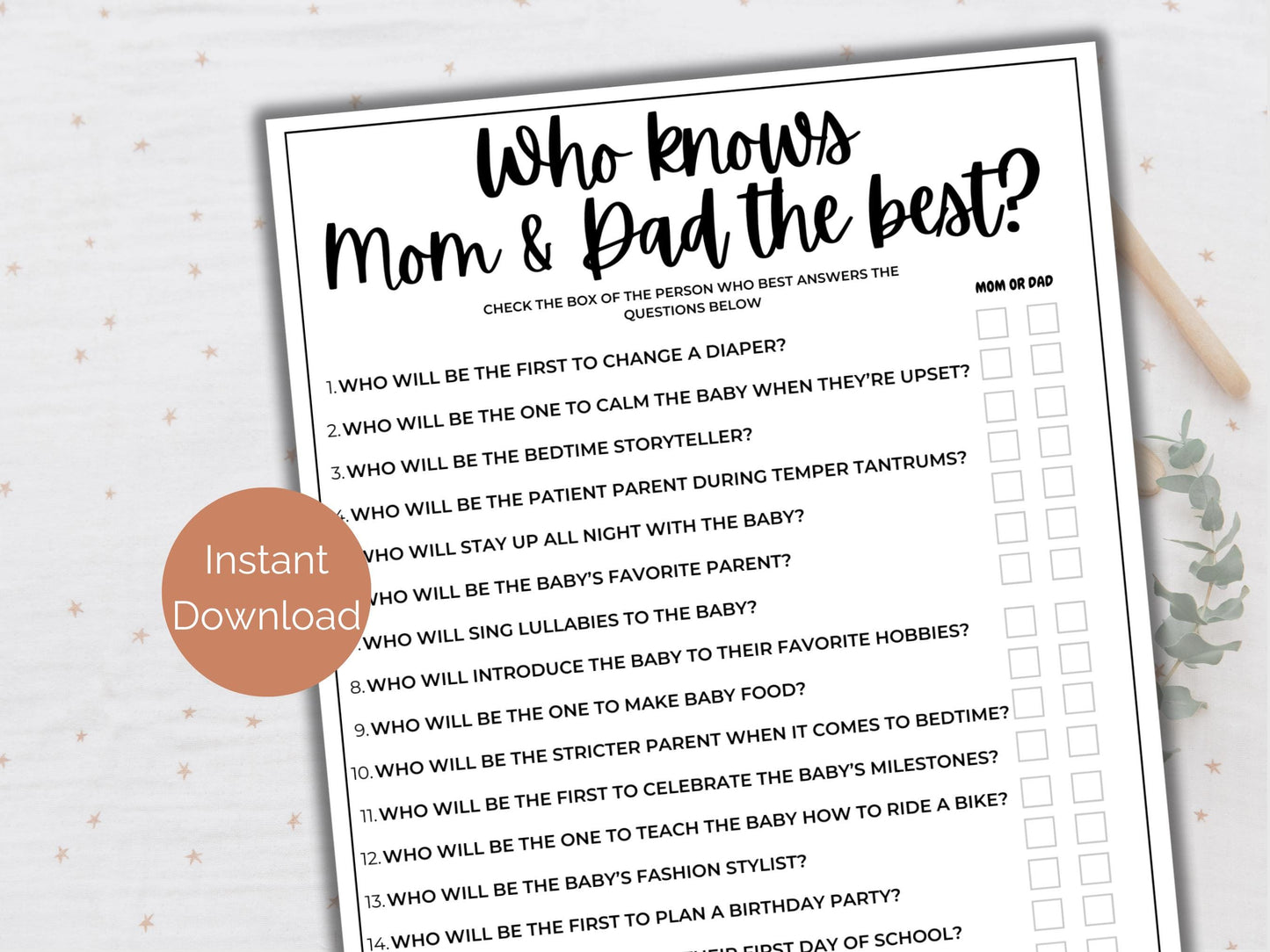 Who Knows Mommy + Daddy Best Game