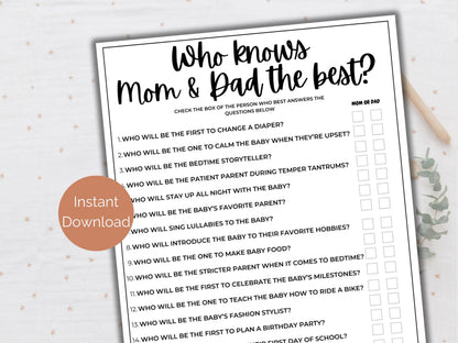Who Knows Mommy + Daddy Best Game