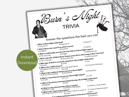 Burns Night Trivia Game