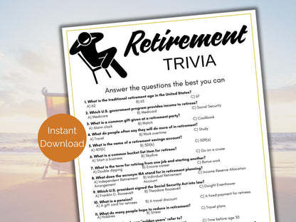 Retirement Trivia Game