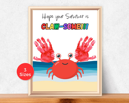Summer Crab Handprint Art