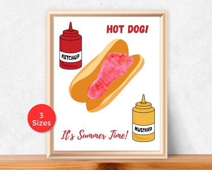 Hot Dog Footprint Art