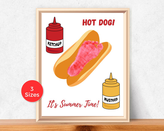 Hot Dog Footprint Art