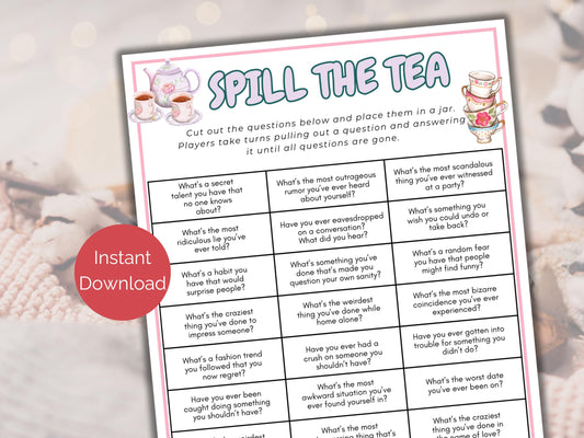 Spill The Tea Game
