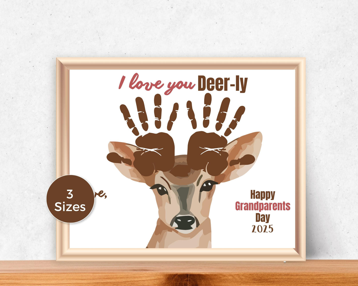 Deer Grandparents Day Handprint Art