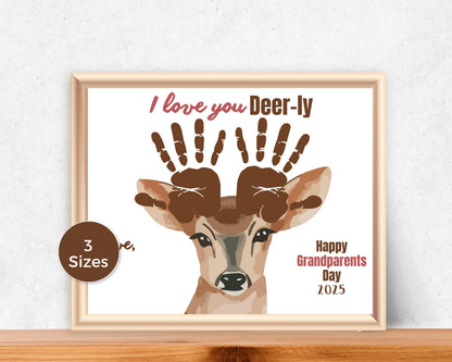 Deer Grandparents Day Handprint Art