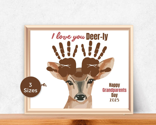 Deer Grandparents Day Handprint Art