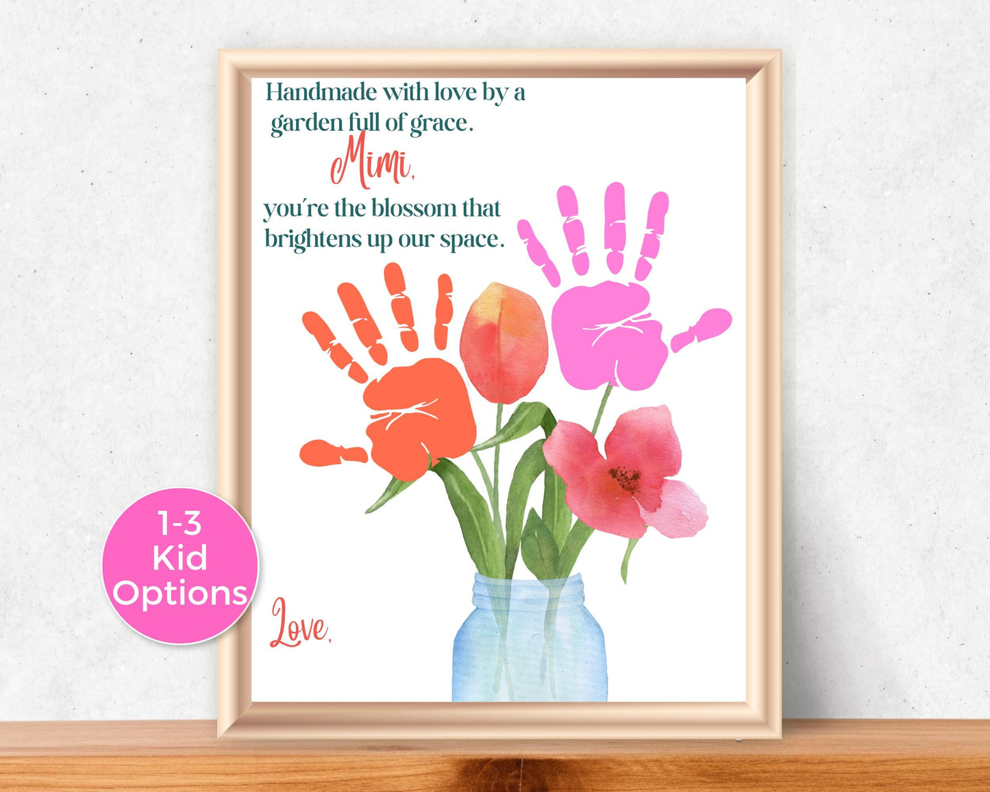 Mimi Flower Handprint Art Poem