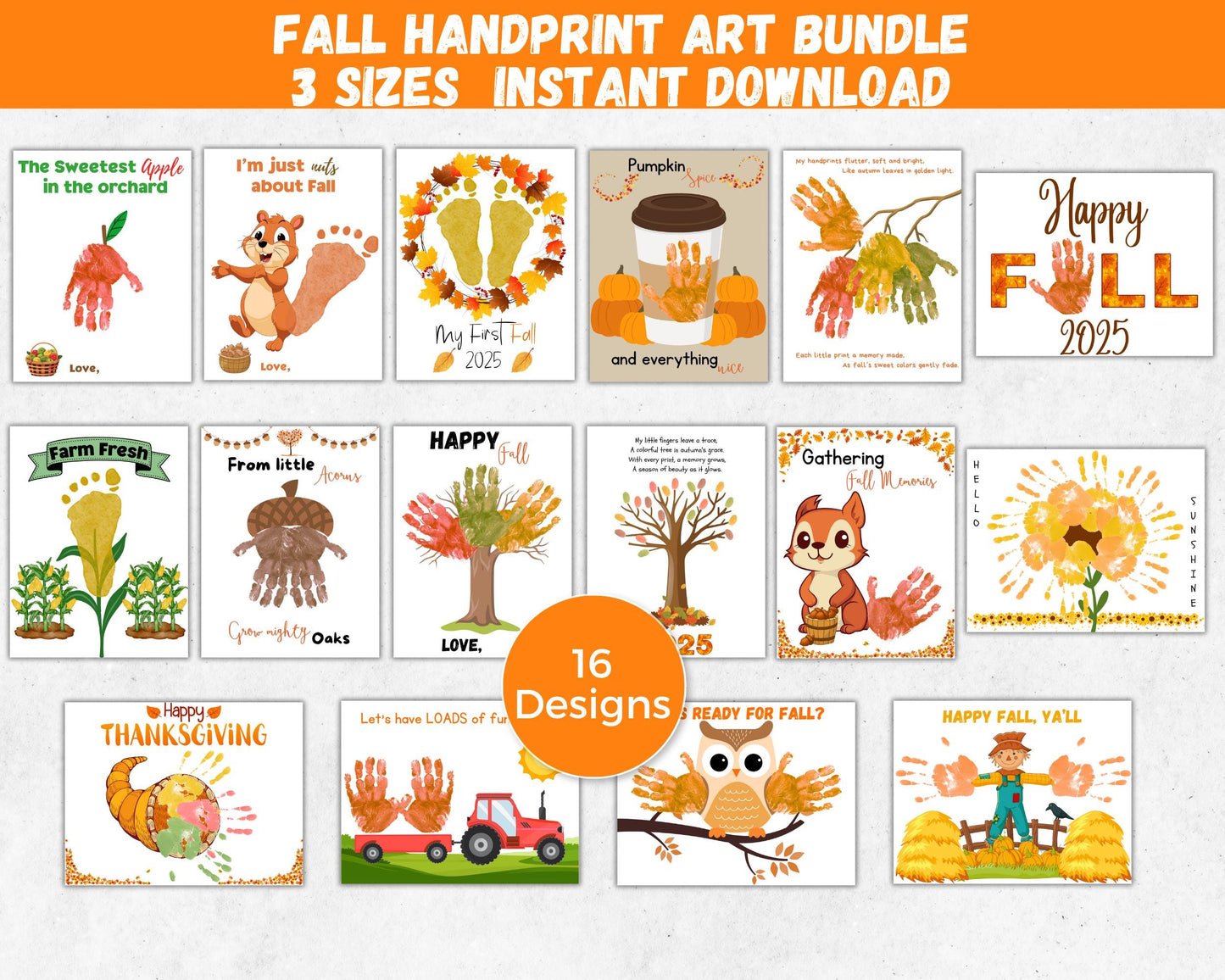 Fall Handprint Art Bundle