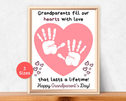 Grandparents Day Heart Handprint Art