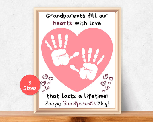 Grandparents Day Heart Handprint Art