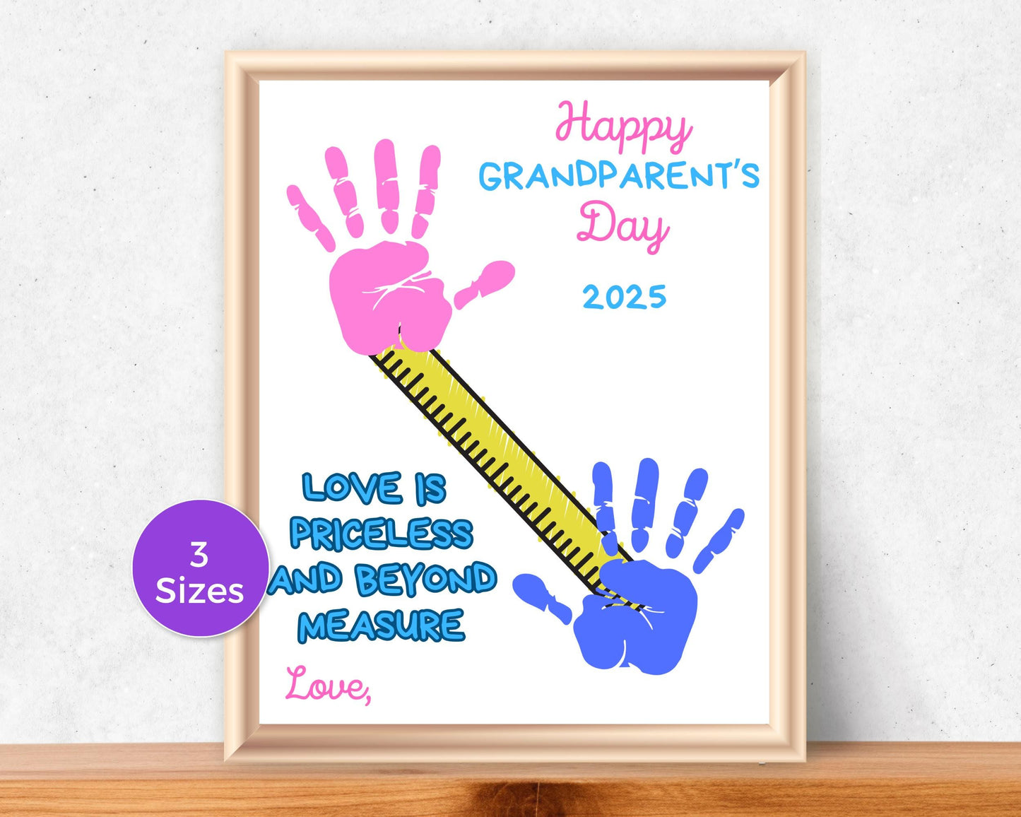 Grandparents Day Measuring Tape Handprint Art