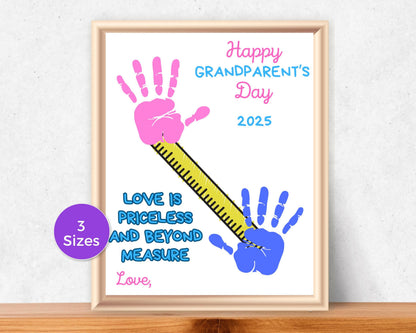 Grandparents Day Measuring Tape Handprint Art