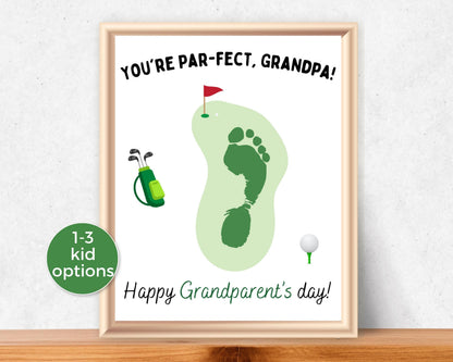 Golf Grandpa Footprint Art up to 3 kids