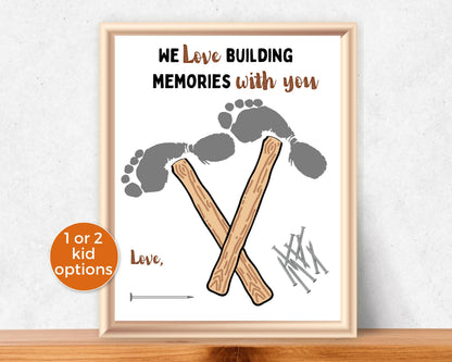 Hammer Grandpa Footprint Art up to 2 kids