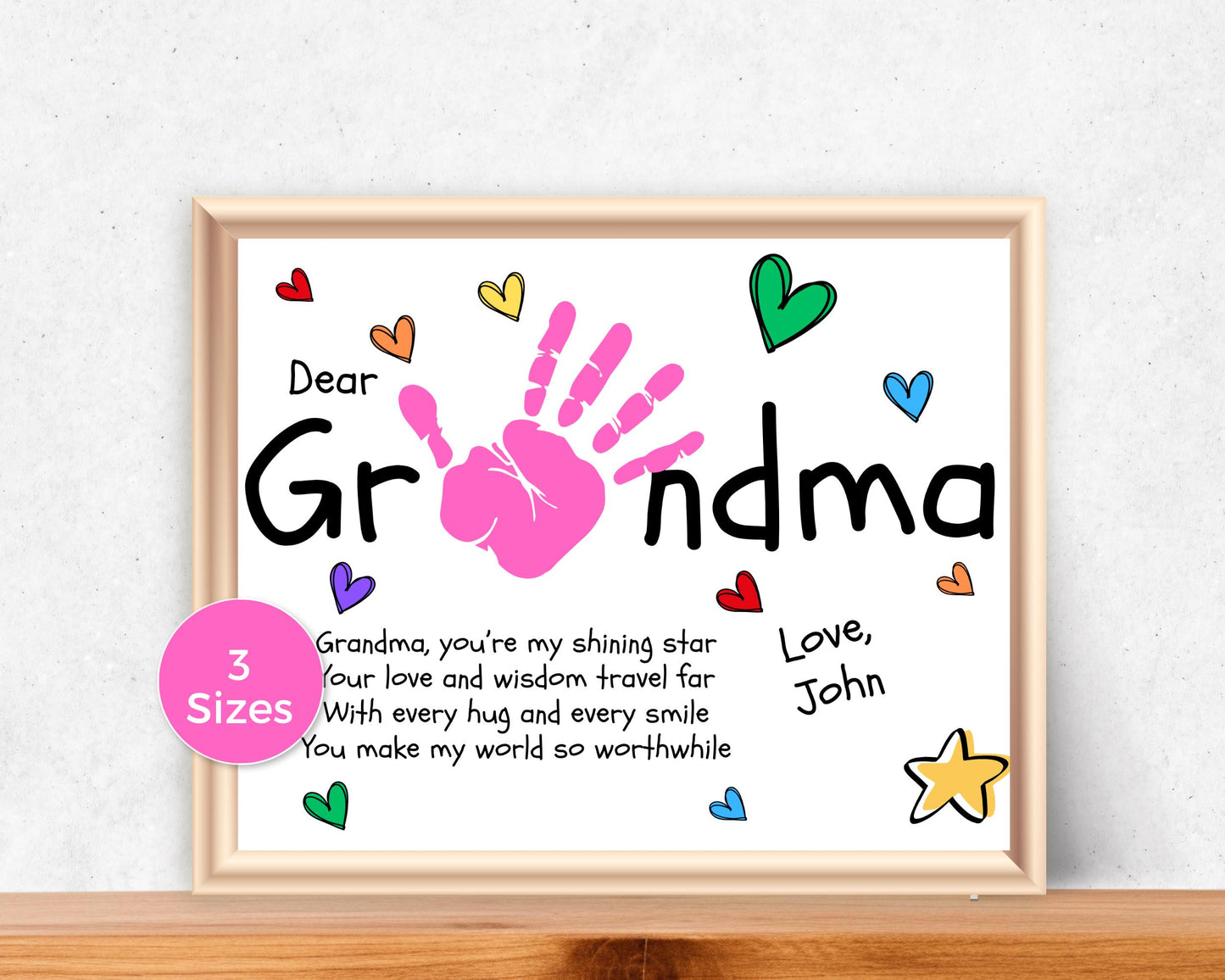 Dear Grandma Handprint Art