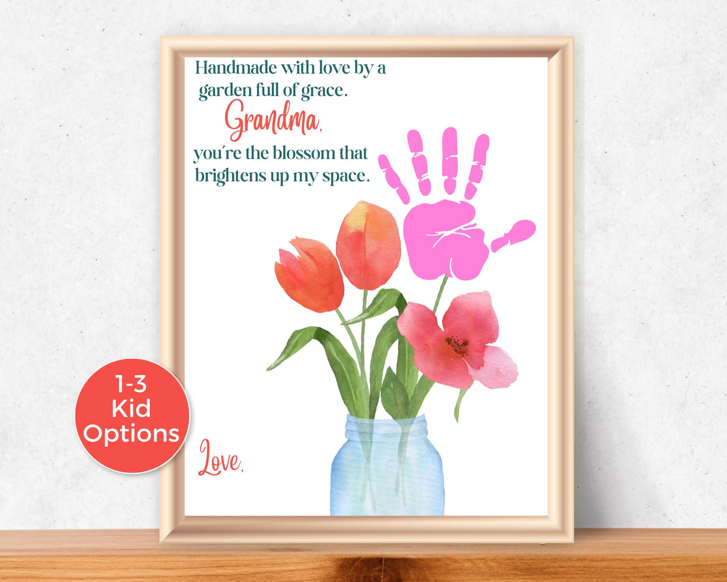 Grandma Flower Handprint Art