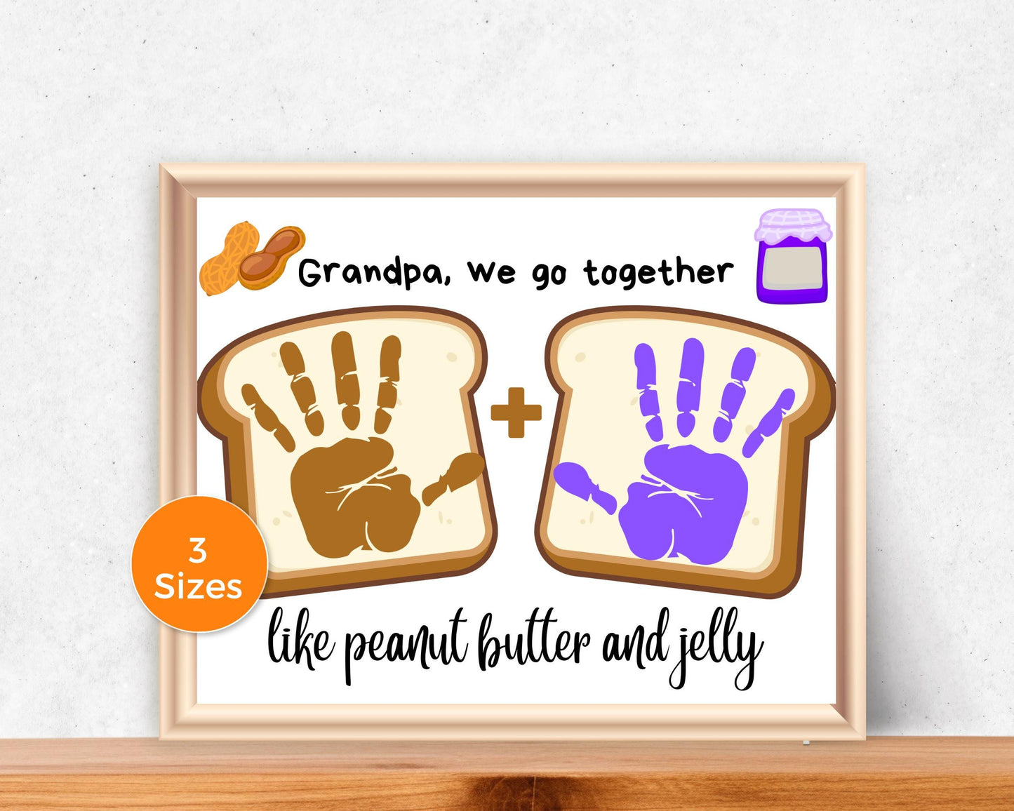 Grandpa Peanut Butter and Jelly Handprint Art