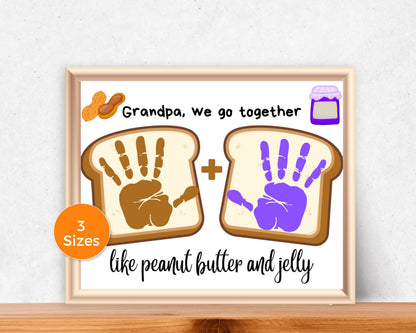 Grandpa Peanut Butter and Jelly Handprint Art