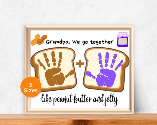 Grandpa Peanut Butter and Jelly Handprint Art