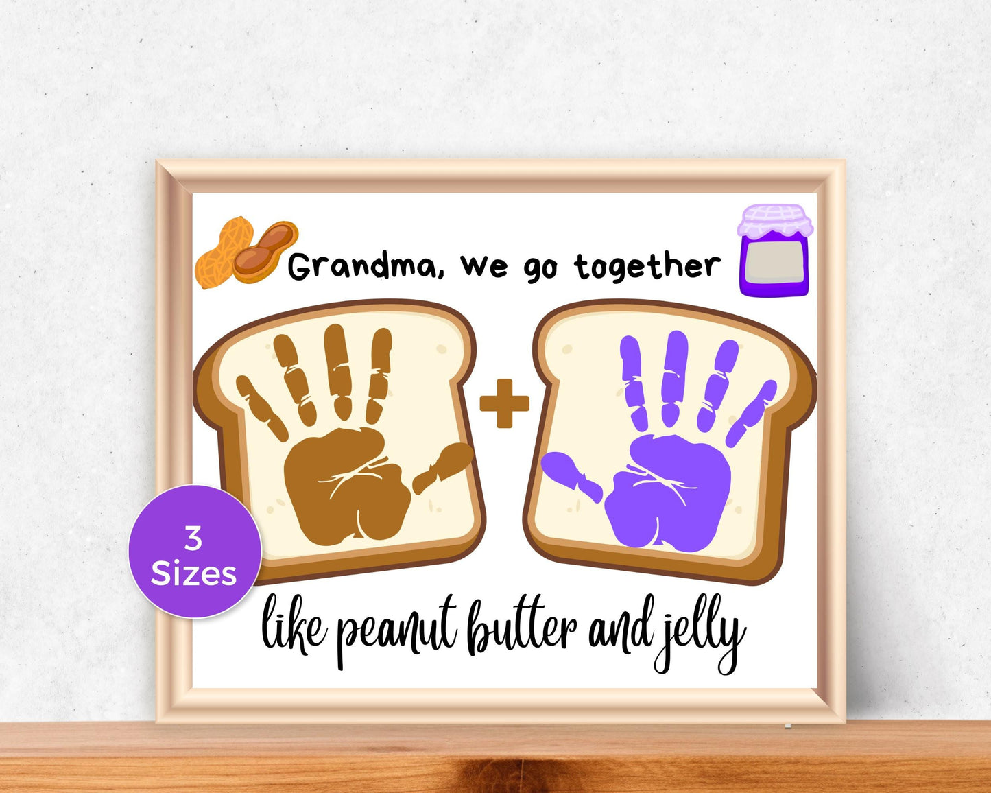 Grandma Peanut Butter and Jelly Handprint Art