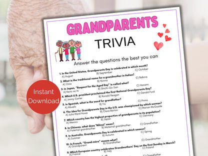 Grandparents Day Trivia Game