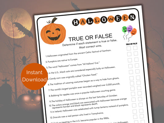 Halloween True or False Game
