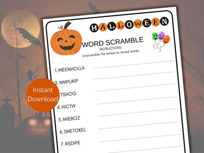 Halloween Word Scramble