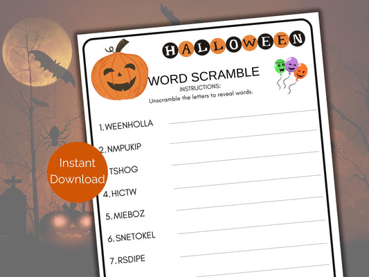 Halloween Word Scramble
